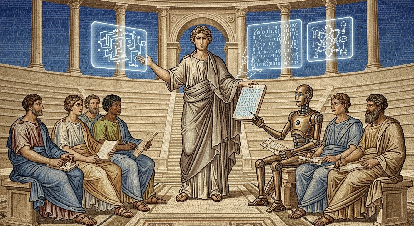 New Orleans AI workshop by Knud Berthelsen — mosaic illustration of hands-on AI training